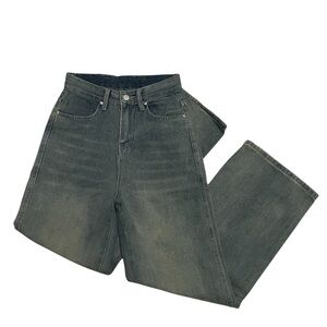 High-Waisted Green Jeans